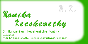 monika kecskemethy business card